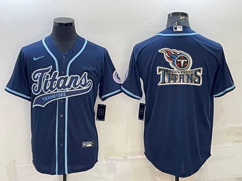 Men%27s Tennessee Titans Navy Blue Team Big Logo With Patch Cool Base Stitched Baseball Jersey->houston texans->NFL Jersey